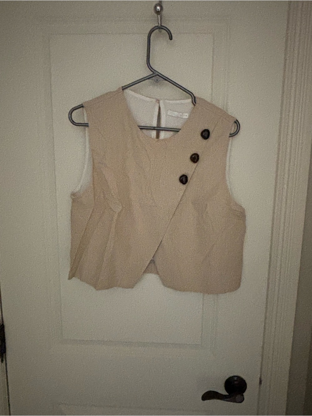 NWOT- Zara Linen blend cropped wrap top